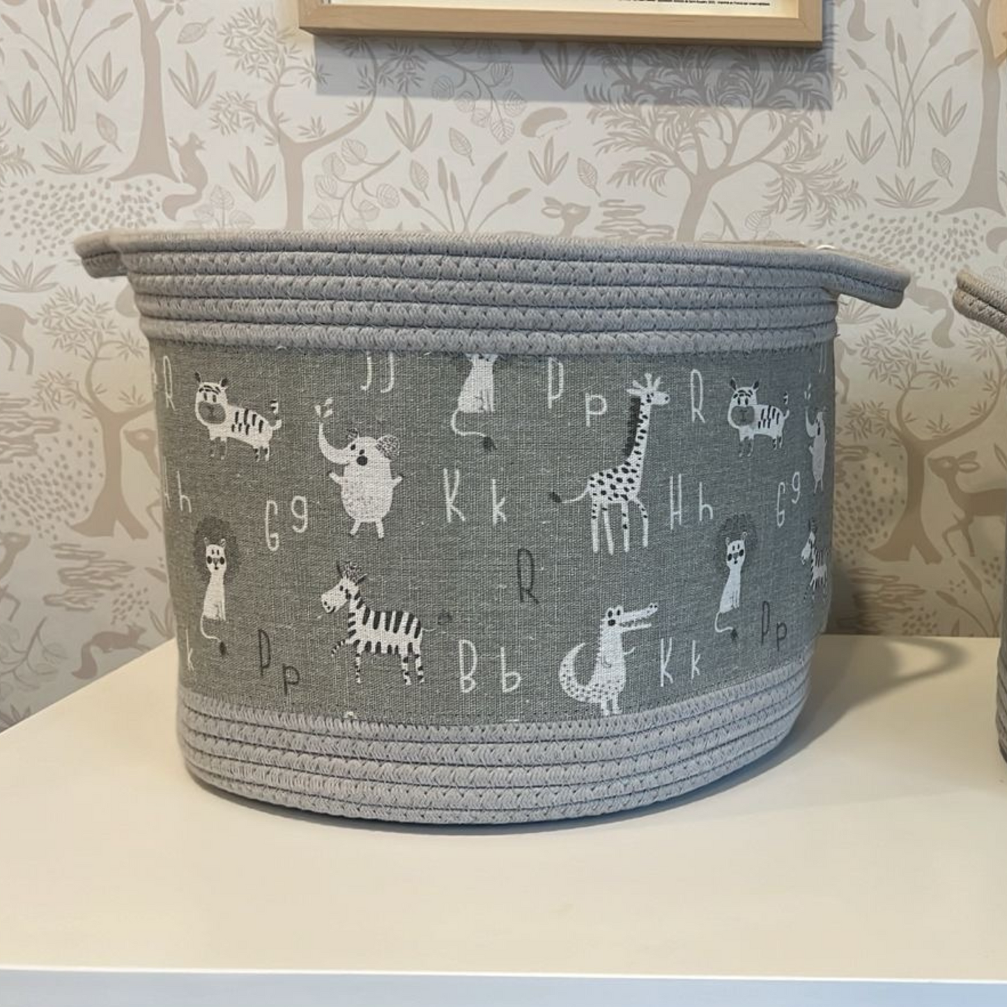 Cesto ABC Animalitos - Grande - Gris