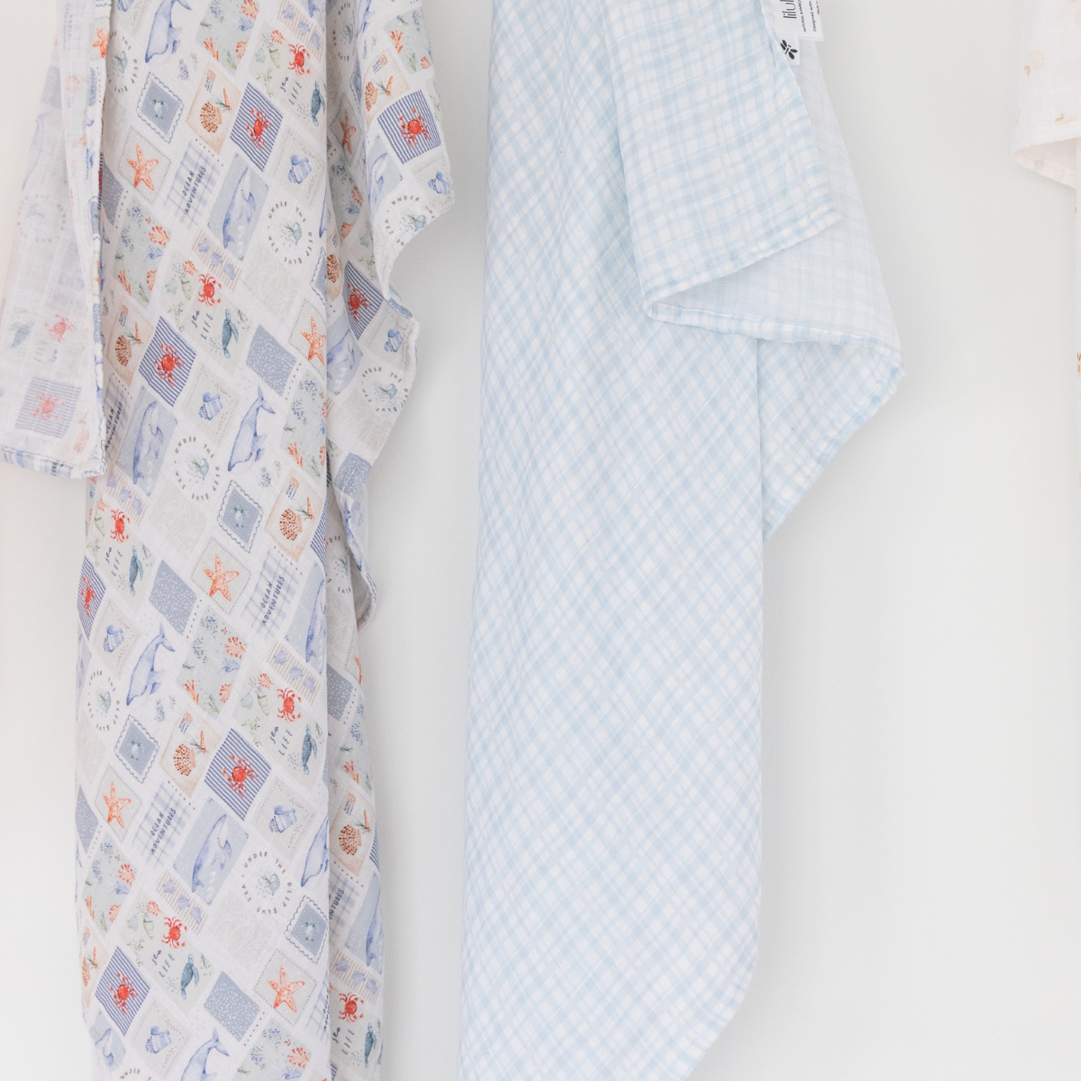 Blue Vichy Bamboo Baby Muslin