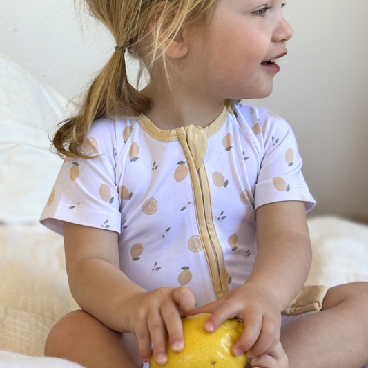 Short Lemons Bamboo Zippy Romper