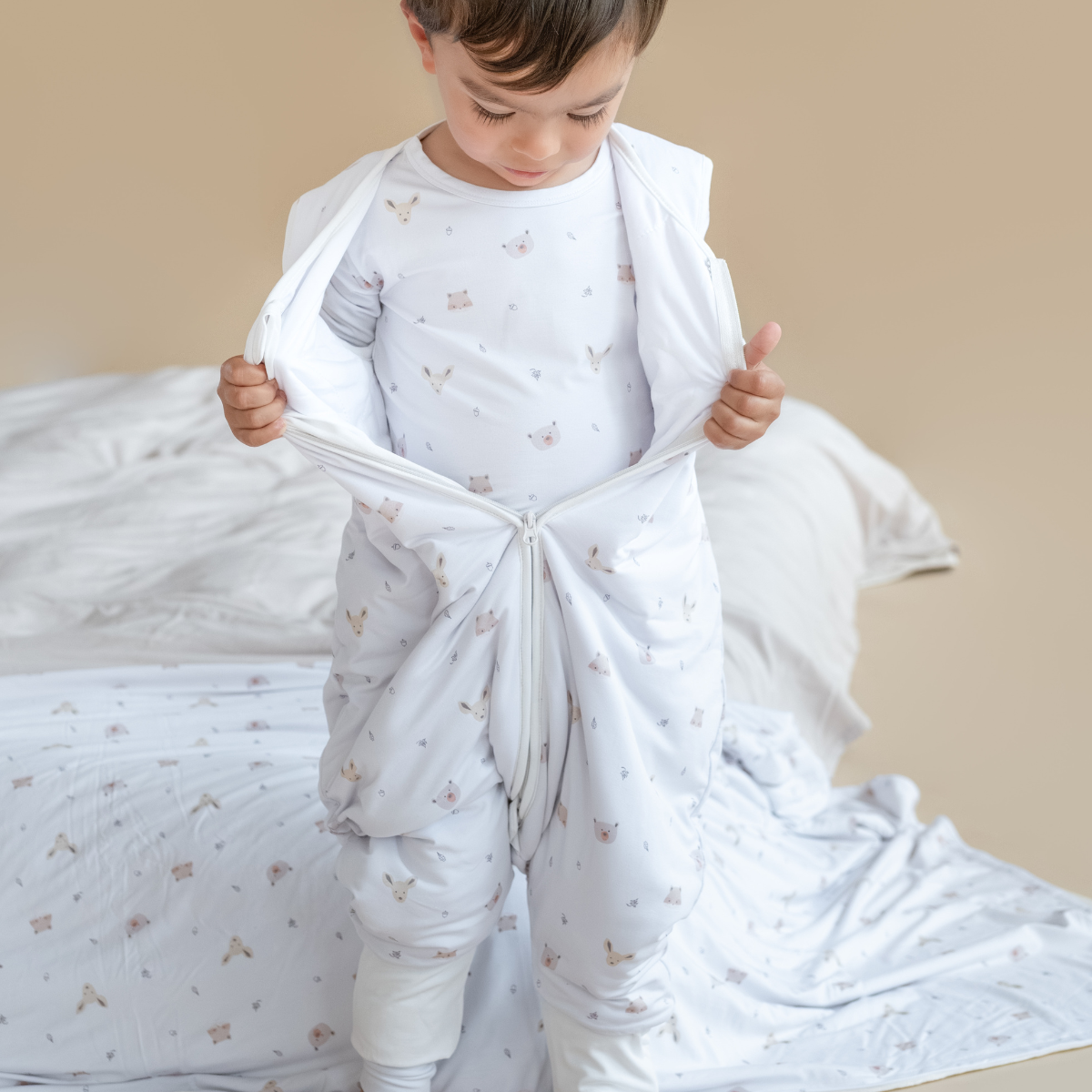 Forest Friends Bamboo Sleeping Bag with feet - TOG 2.5