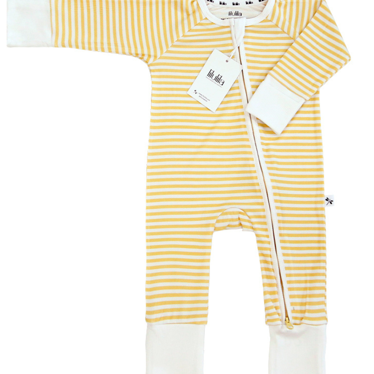 Yellow Stripes Bamboo Zippy Romper