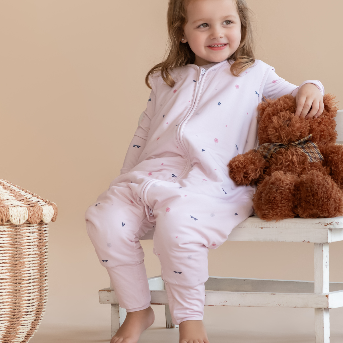 Wild Pink Bamboo Sleeping Bag with feet - TOG 2.5