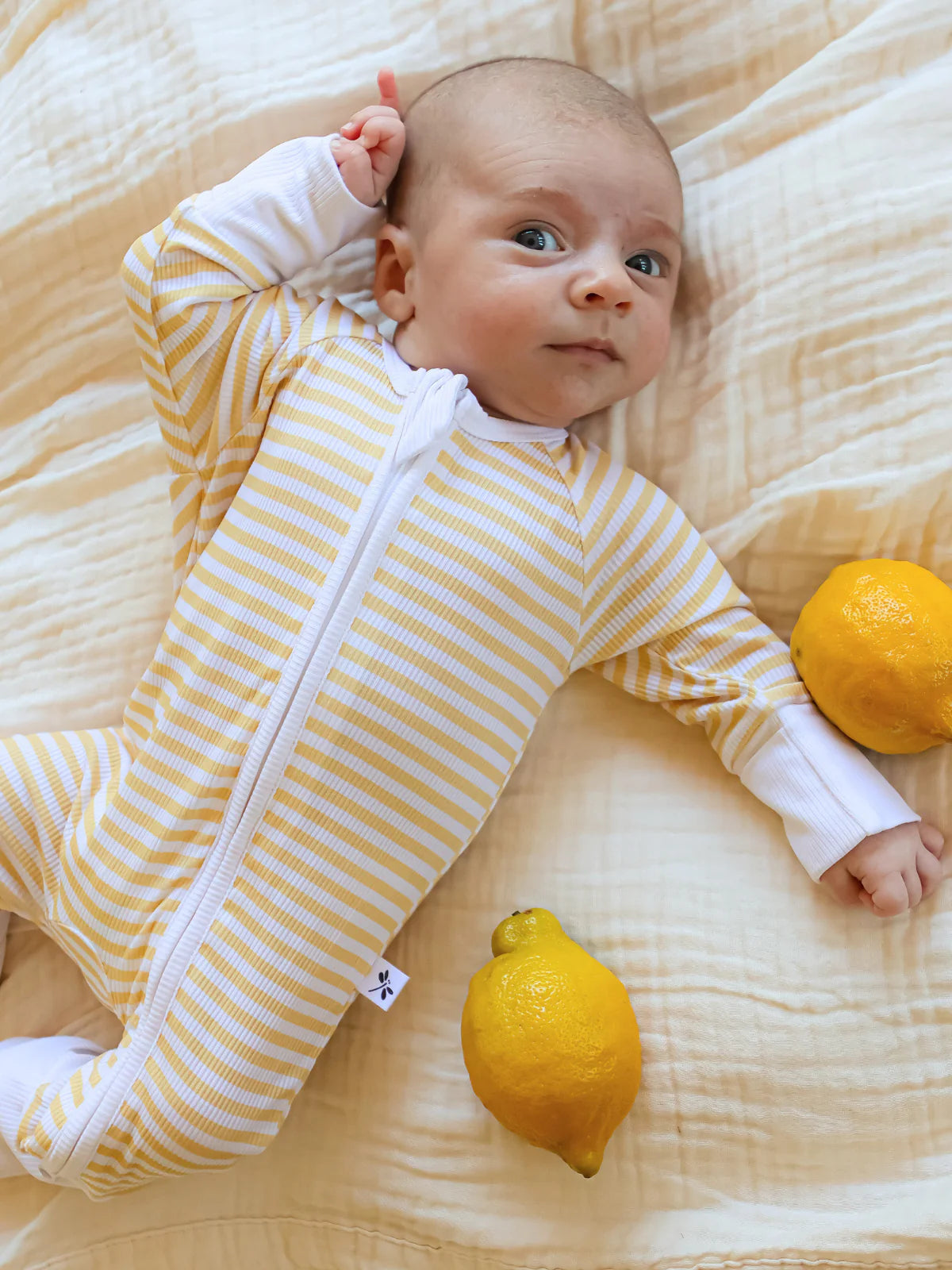 Mameluco Bamboo Yellow Stripes