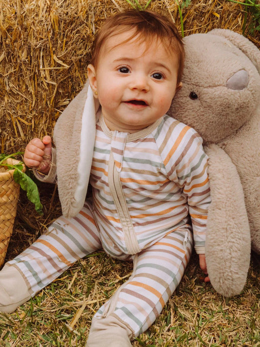 Mameluco Bamboo Farm Stripes