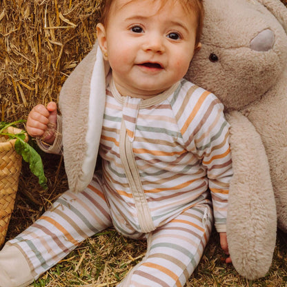 Farm Stripes Bamboo Zippy Romper