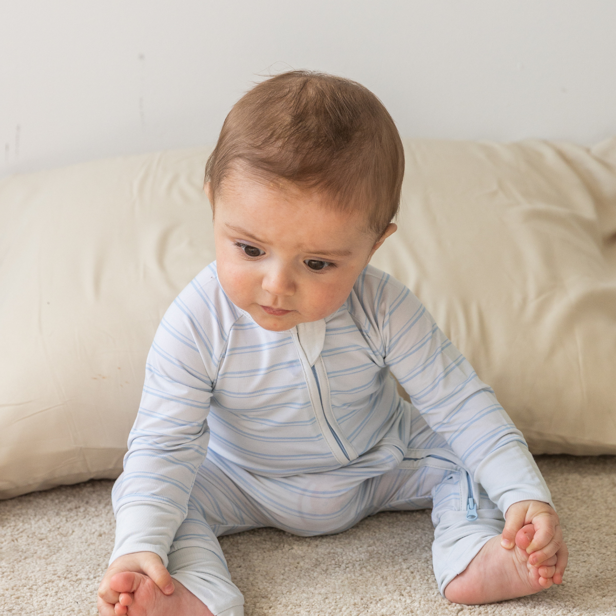 Ride Stripes Bamboo Zippy Romper