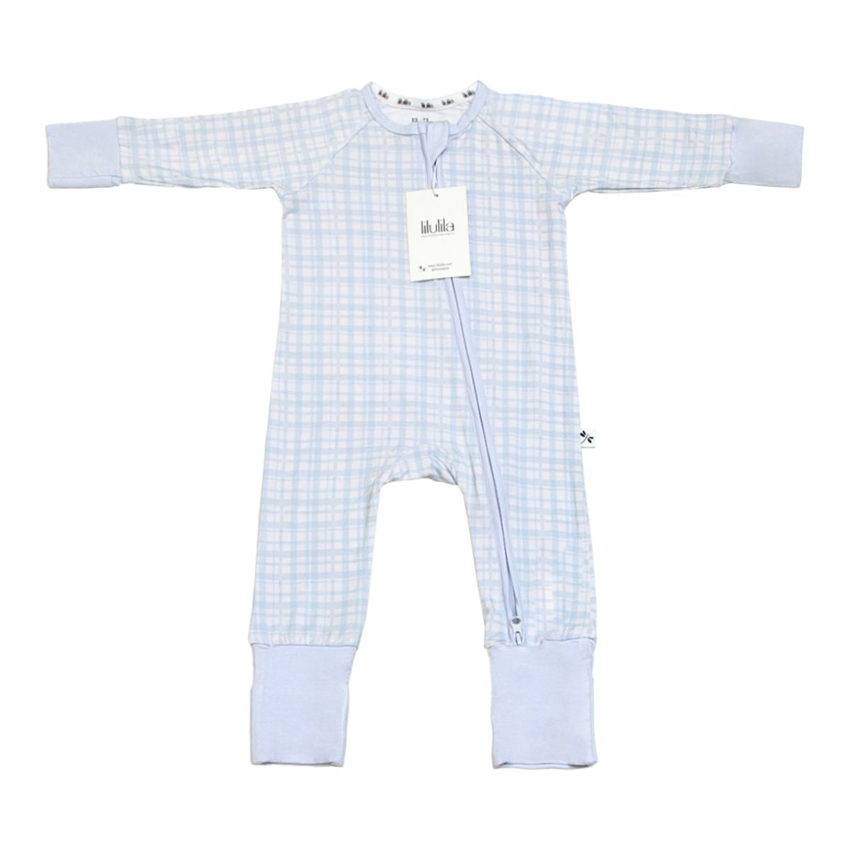 Blue Vichy Bamboo Zippy Romper