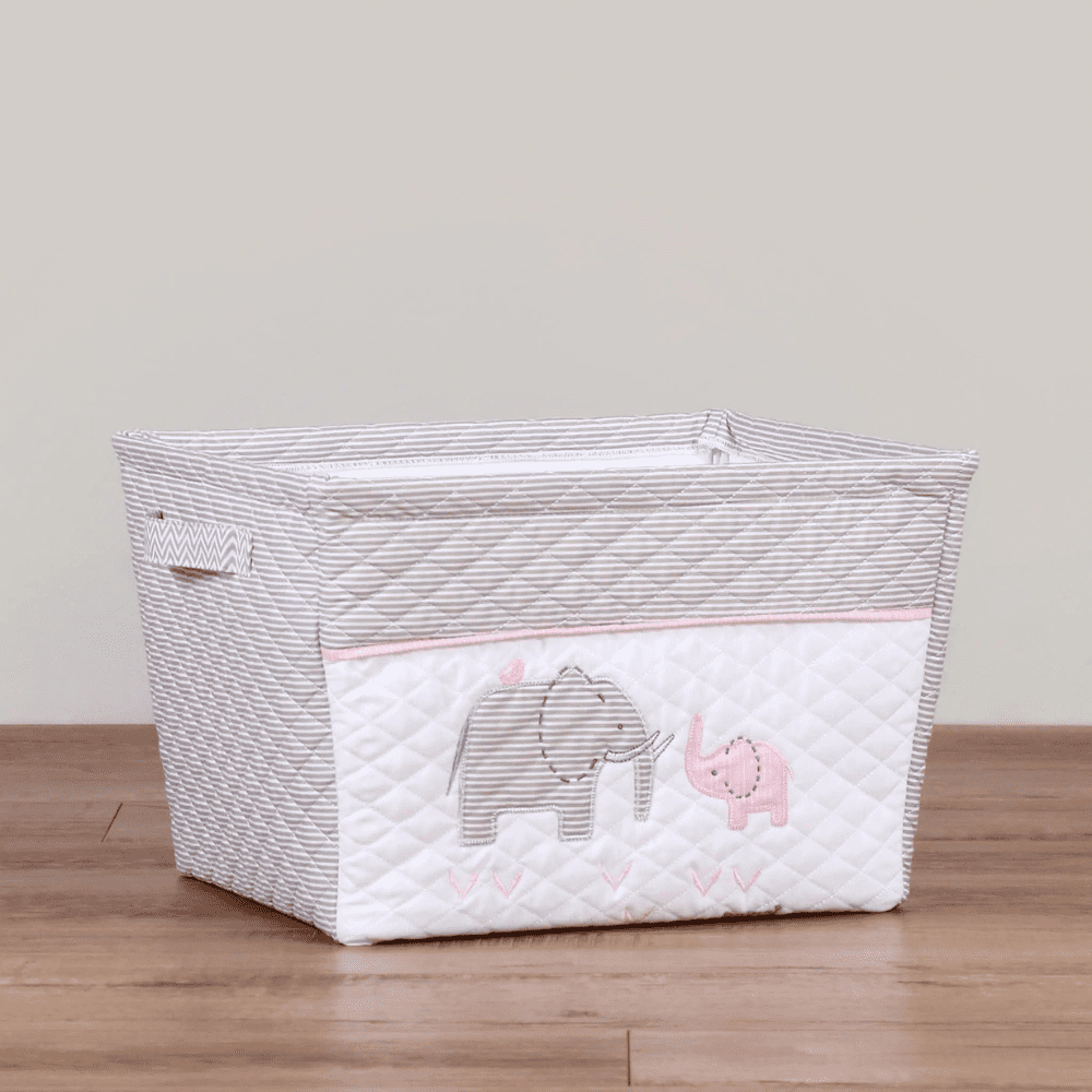 Cesto Elefante Rosa - Mediano