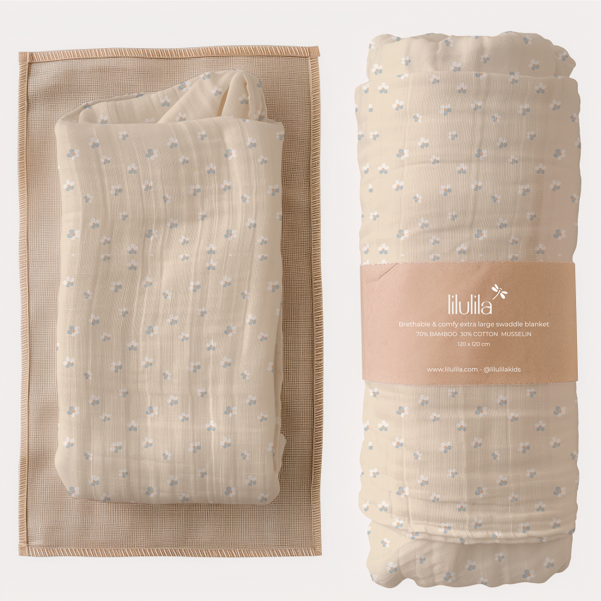 Coral Flower Bamboo Baby Muslin