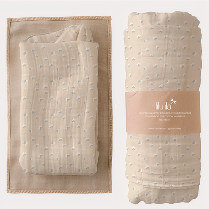 Coral Flower Bamboo Baby Muslin