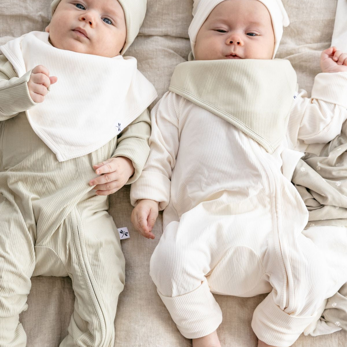Cream Ribbed Bamboo Zippy Romper