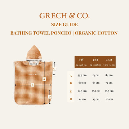 Poncho de Baño Grech & Co - guía de tallas