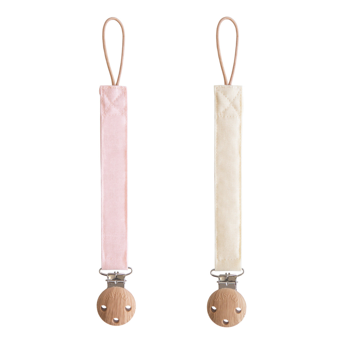 Portachupones de Lino Blush/Cream