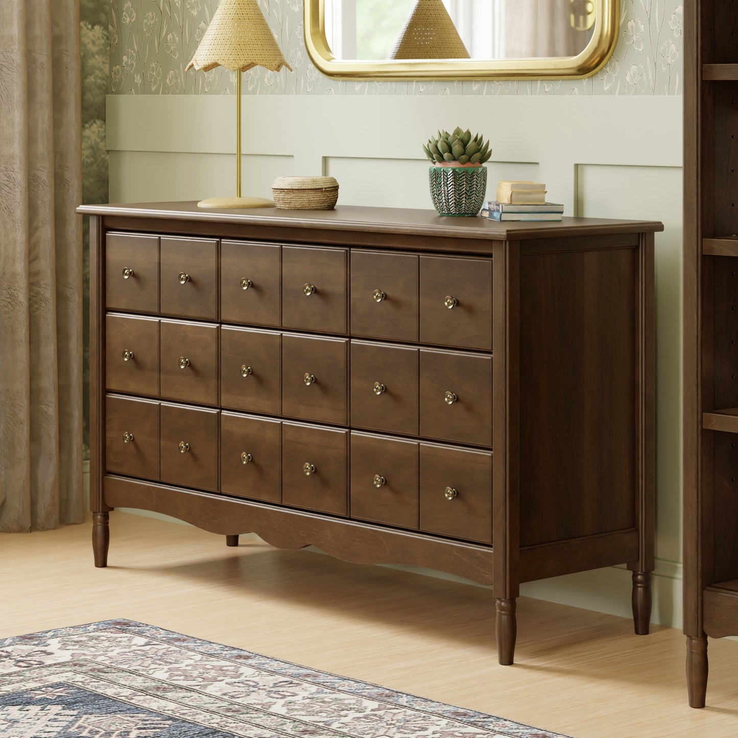 Cómoda Lucía 9 Cajones - Natural Walnut