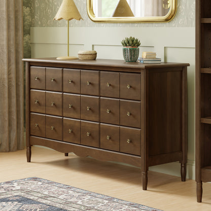 Cómoda Lucía 9 Cajones - Natural Walnut