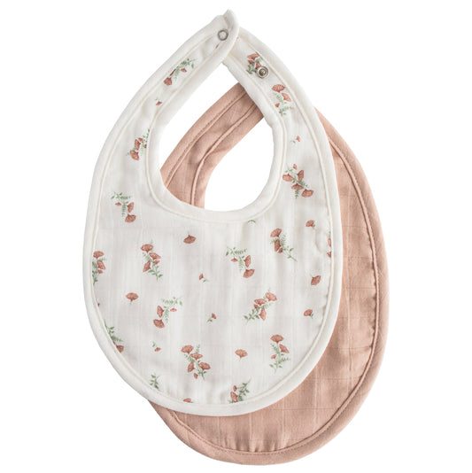 Babero de Muselina 2pc - Blush/Floral
