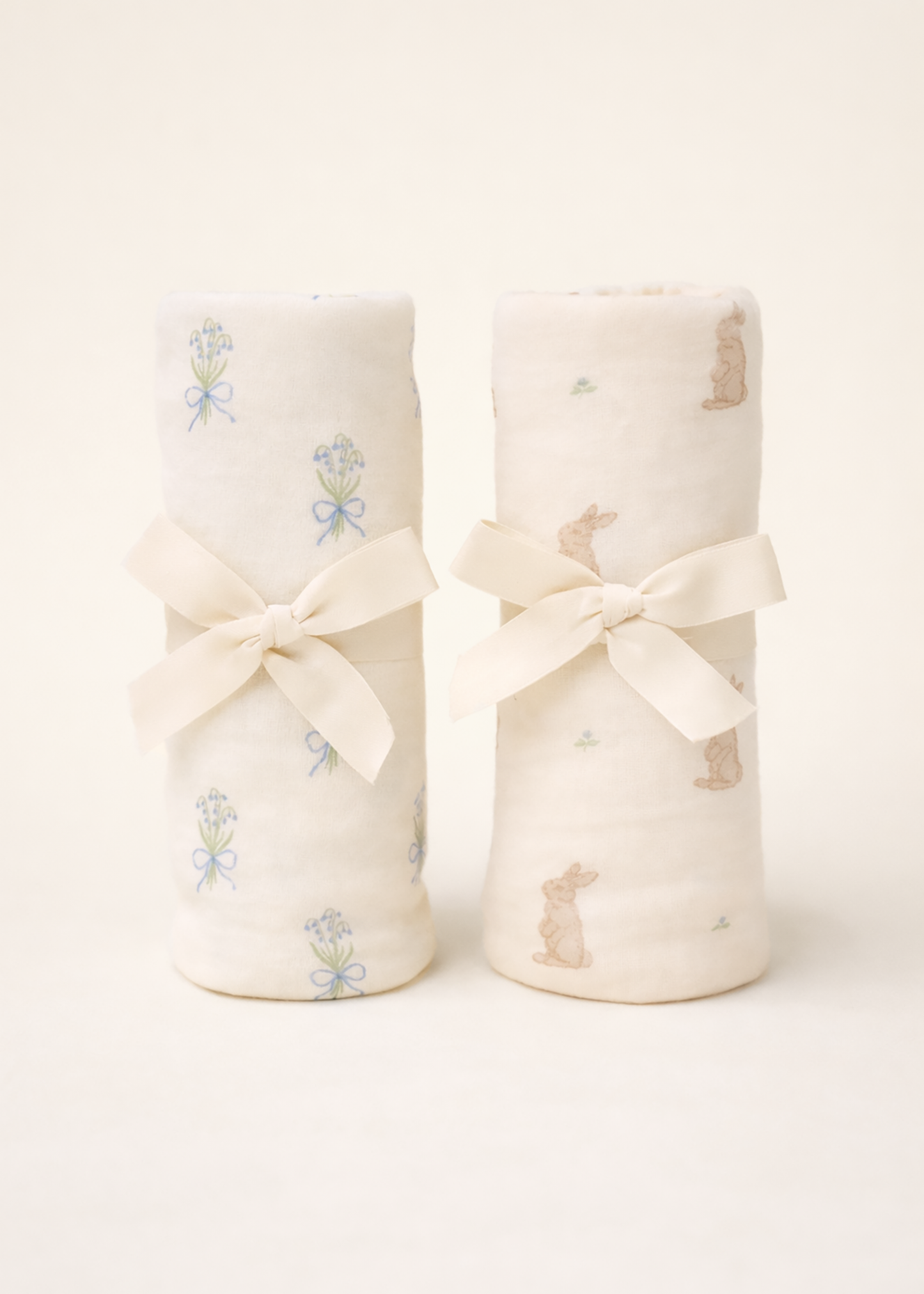 Set de 2 Swaddles de Jersey Orgánico - Bunny & Lily of the Valley