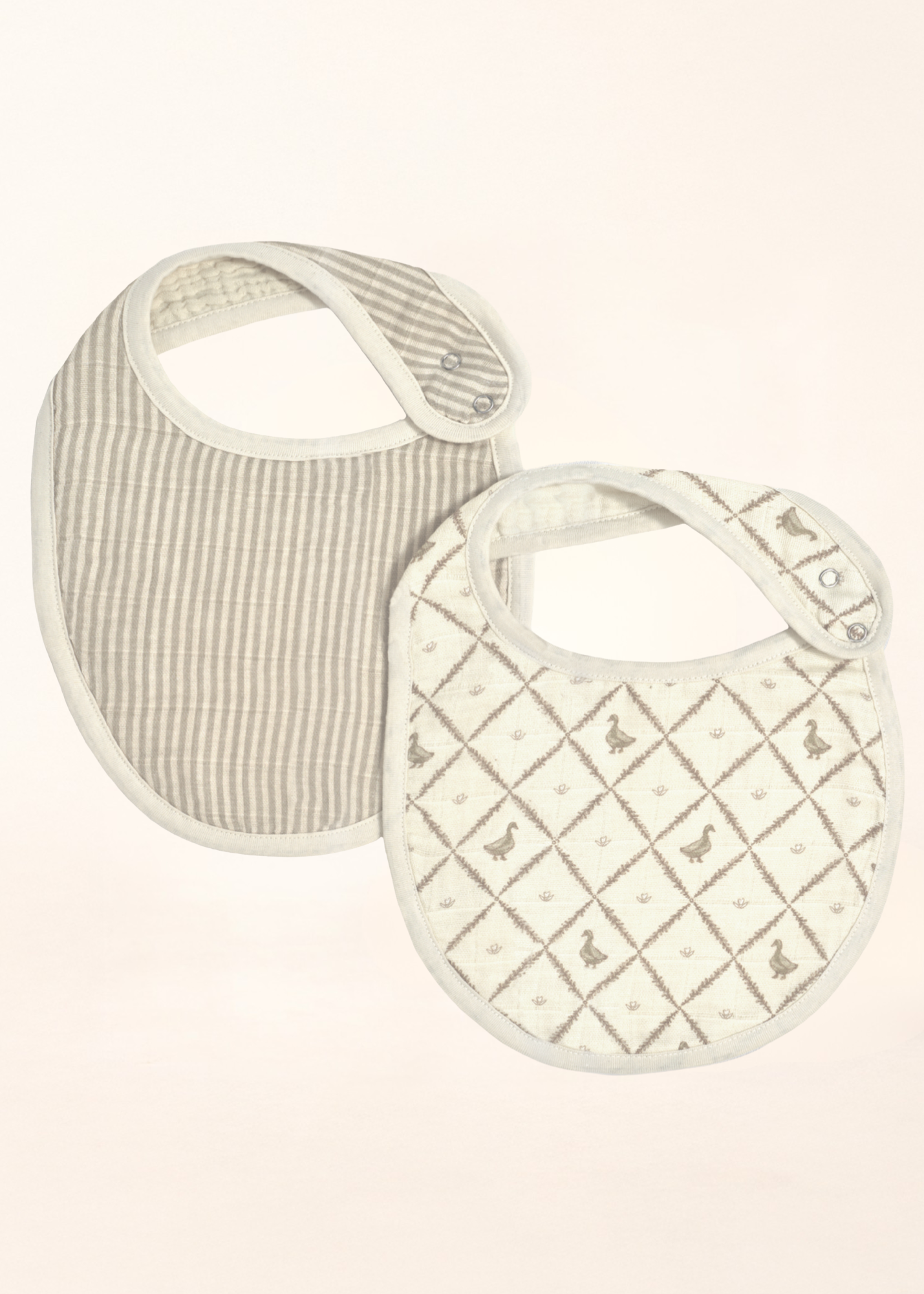 Set de 2 Baberos de Muselina Orgánica - Ducks & Bear Stripes