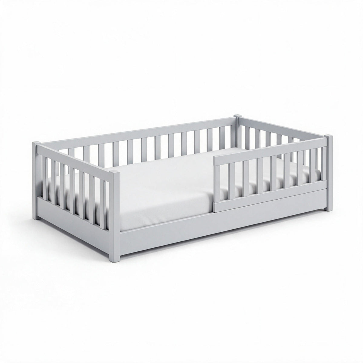 Cama Montessori Martina Individual en Gris Claro