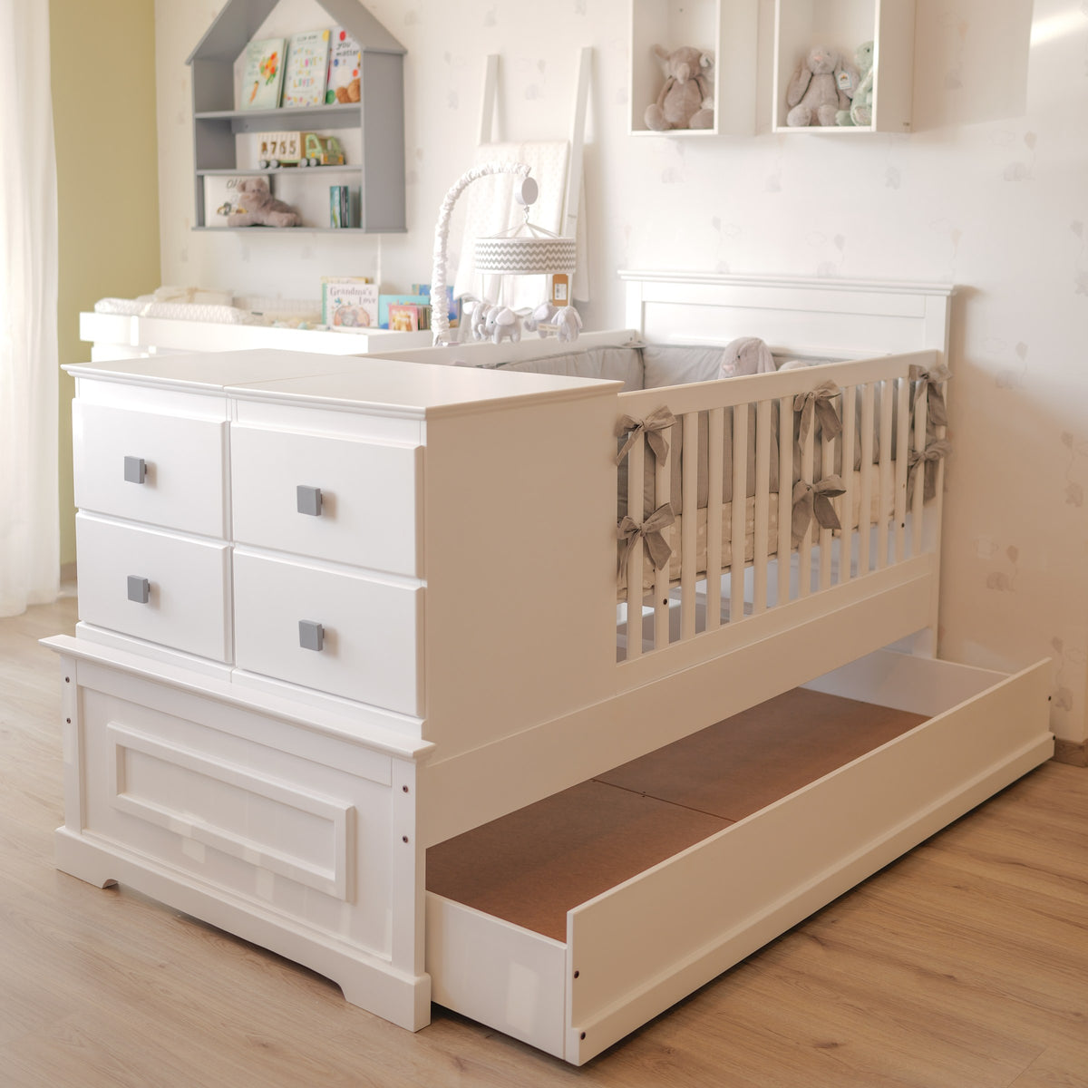 Cuna Cama Victoria con cama baja abierta