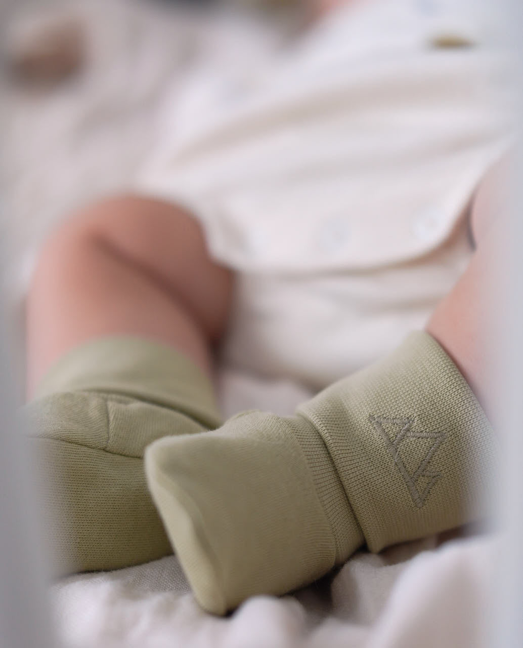 Baby Booties - NB - Kakhi
