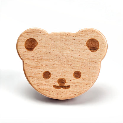 Jaladera Oso Madera - Natural con cara