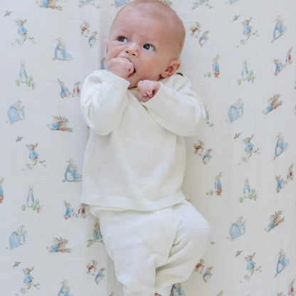Sábana de Cuna - Cotton Muslin Peter Rabbit