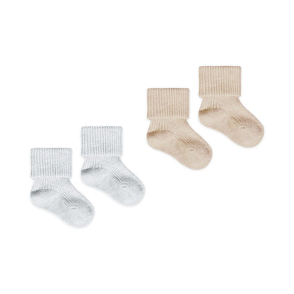 Melange Socks - Taupe/Blue