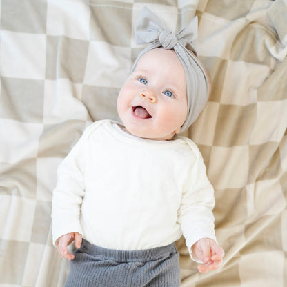 Cobija Minky Stretch - Neutral Checkered