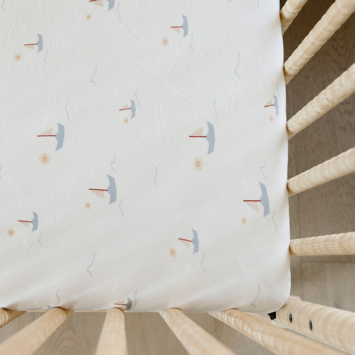 Sábana de Cuna - Minky Stretch Luxe - Sail Boat