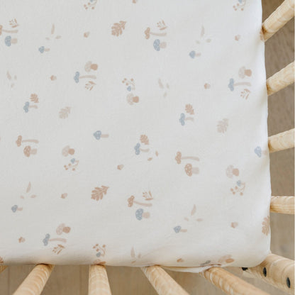 Sábana de Cuna - Minky Stretch Luxe - Mushroom