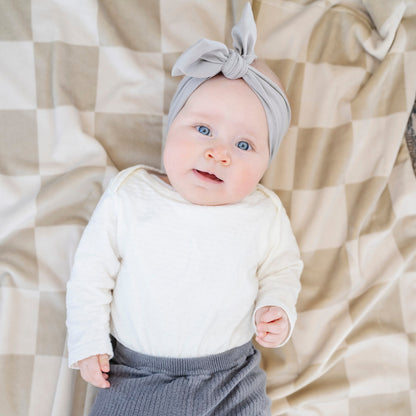 Cobija Minky Stretch - Neutral Checkered