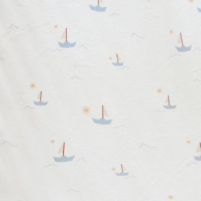 Sábana de Cuna - Minky Stretch Luxe - Sail Boat