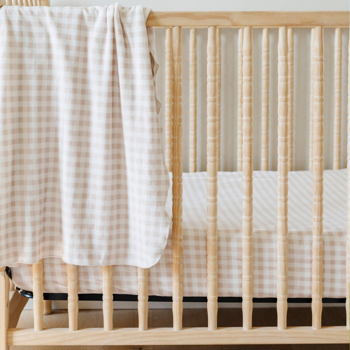 Sábana de Cuna - Minky Stretch Luxe - Gingham