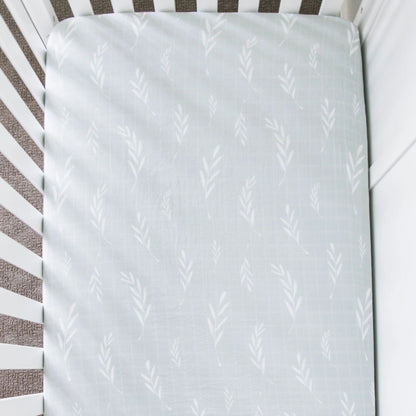 Sábana de Cuna - Cotton Muslin - Olive Brand