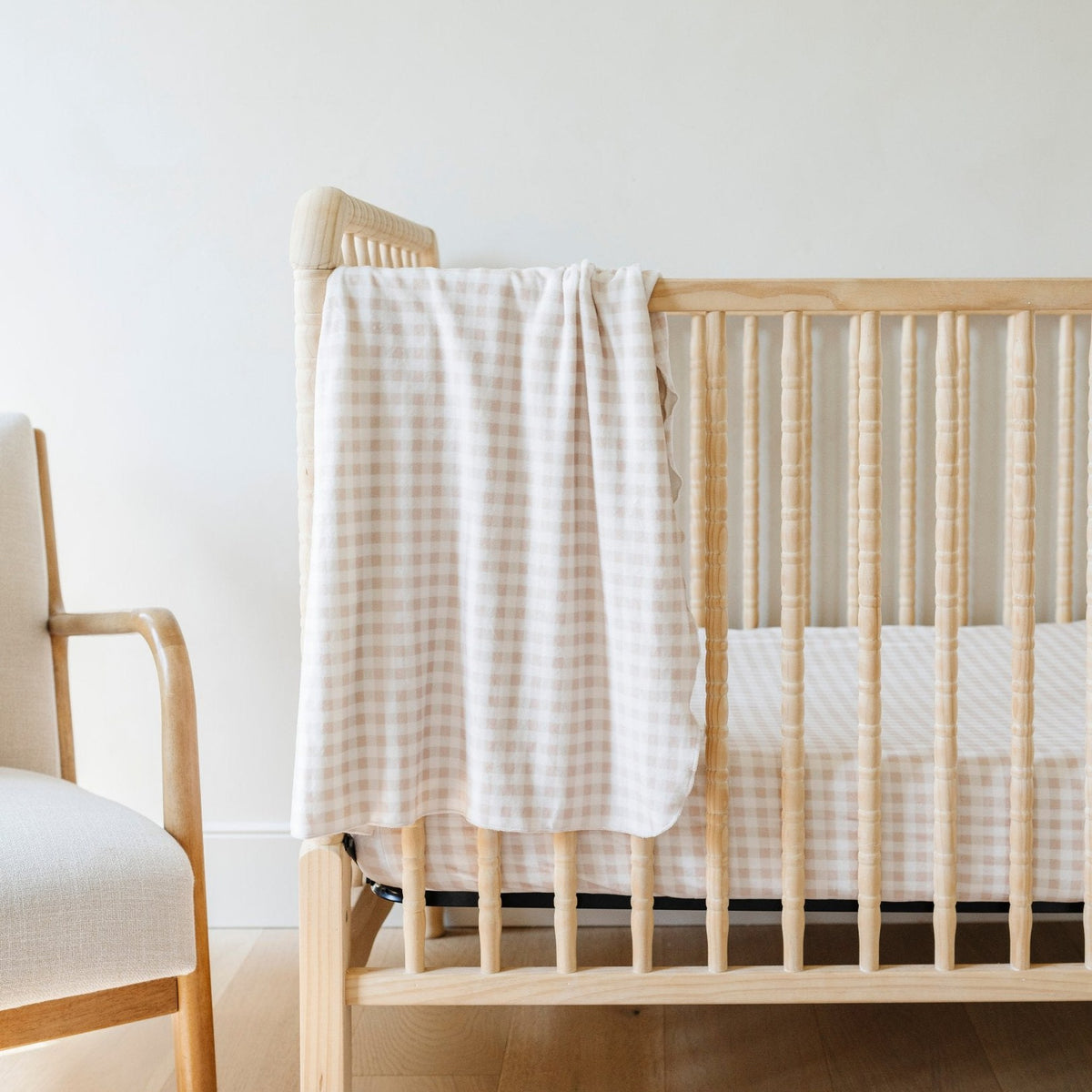 Sábana de Cuna - Minky Stretch Luxe - Gingham