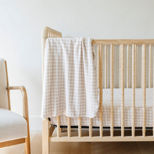Sábana de Cuna - Minky Stretch Luxe - Gingham