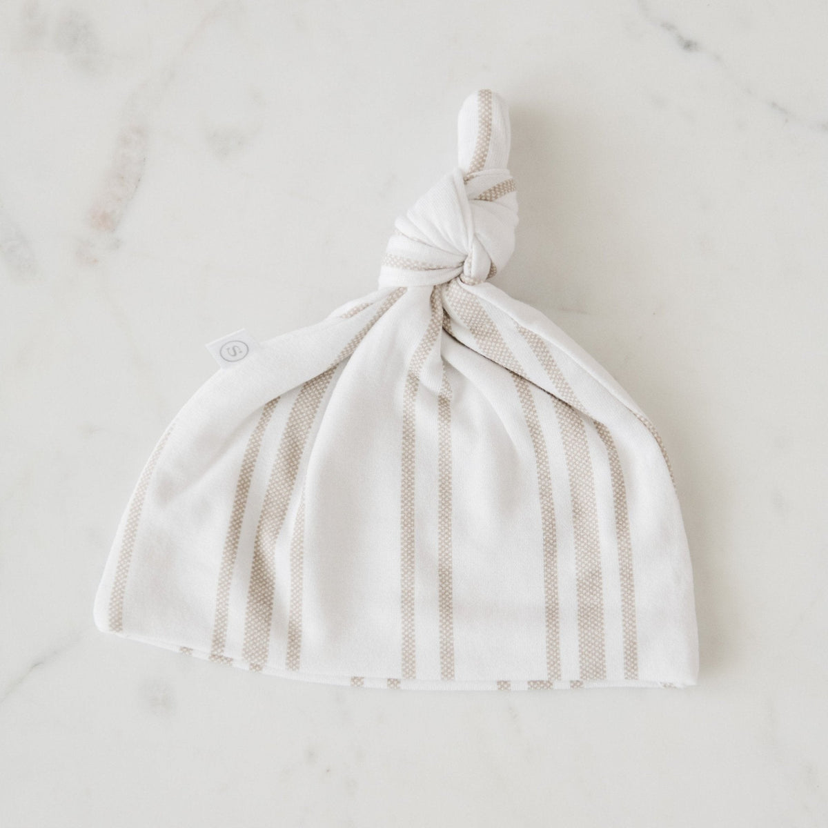 Hat & Bow - Hat Taupe Stripe