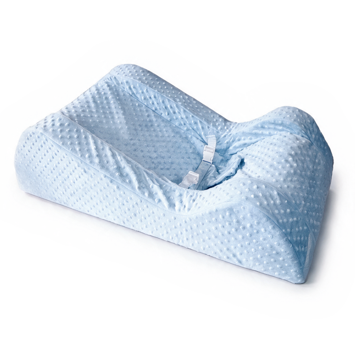 Sillón antirreflujo para bebé en tela burbuja azul