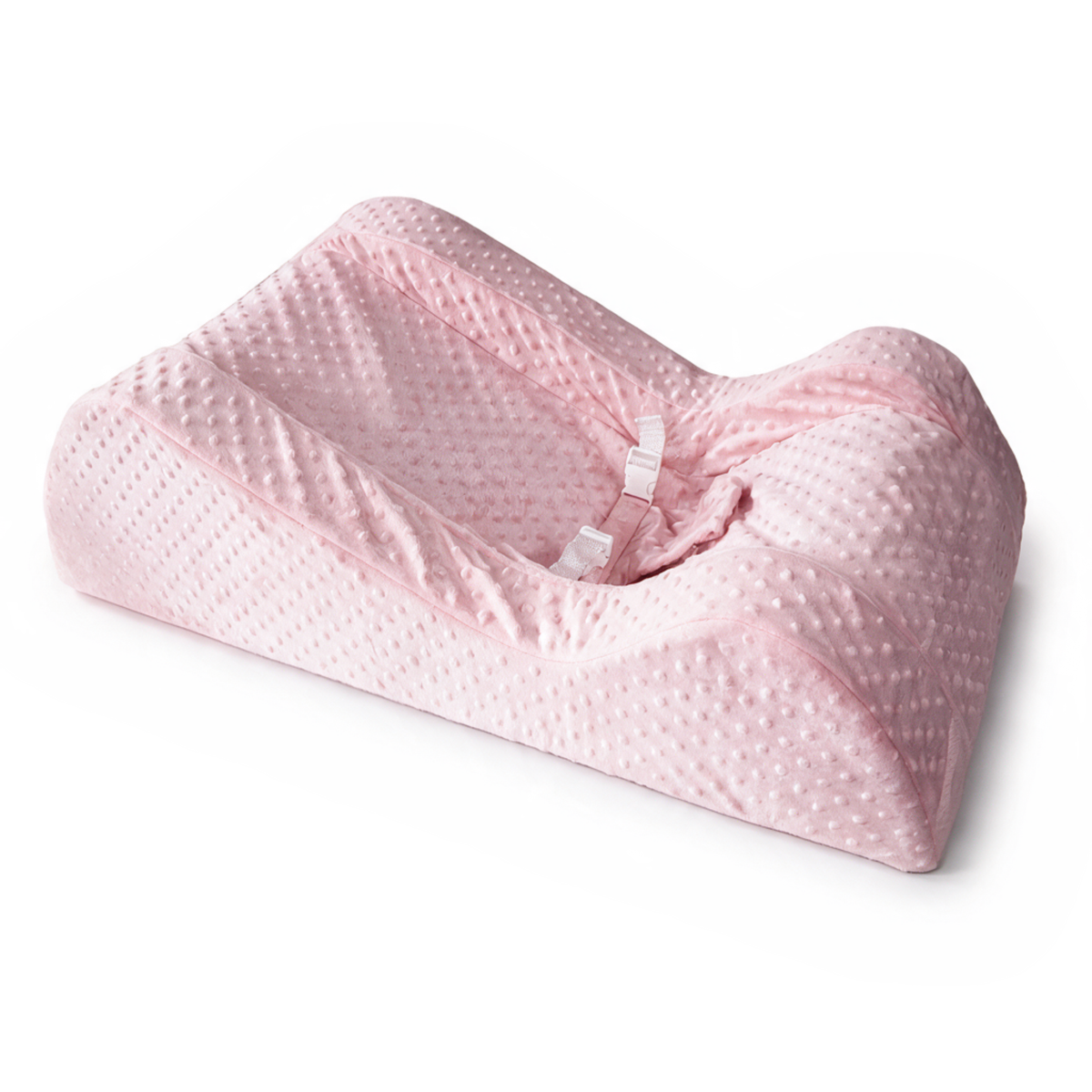 Sillón antirreflujo para bebé en tela burbuja rosa